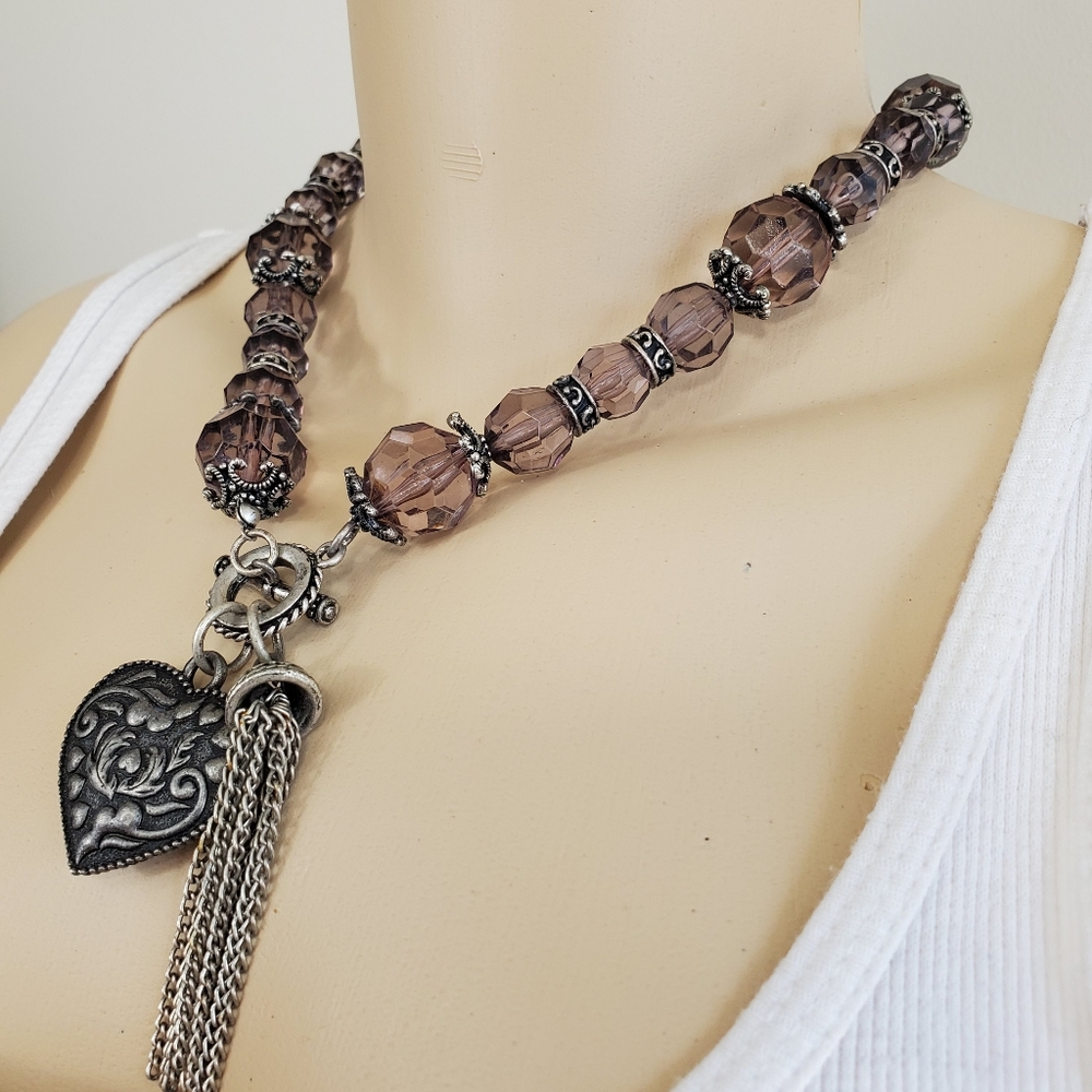 PreLoved Beaded Pendant Necklace - Toggle Clasp - Picture 8 of 9